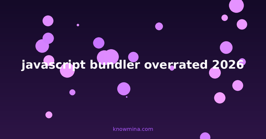 javascript bundler overrated 2026